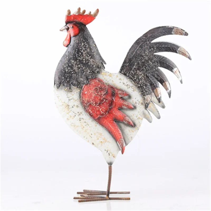 

Bao Guang Ta European Iron Lucky Big Cock Statue Modern Living Room Home Decor Luxurious Sculpture Creative Art Figurines A3347