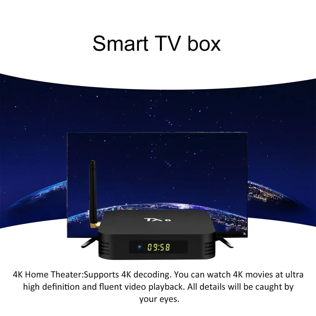 TX6 tv BOX H6 2G/16G для Android 9,0 беспроводной 4K четырехъядерный wifi домашний аудио медиа 4G/32G 4G/64G wifi коробка