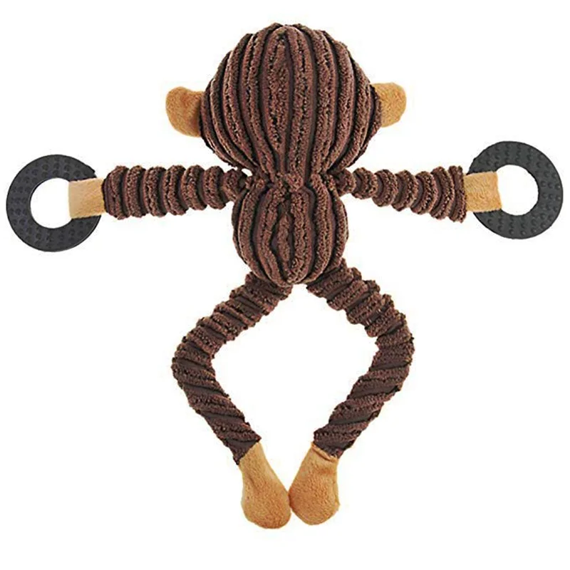 

Funny Pet Dog Toys Chew Squeaky Toys Chewing Sound Molar Bite Monkey Shape Toys