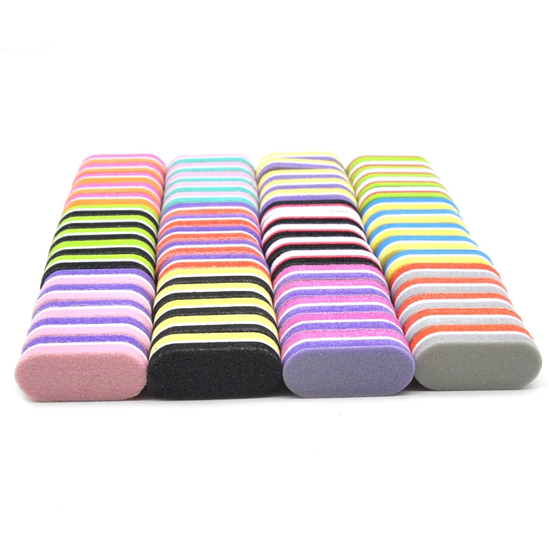 40pcs Double Side Sanding Polishing Mix Colorful Manicura Pedicurel NailBuffer Block Sponge Portable Professional Nail File Tool