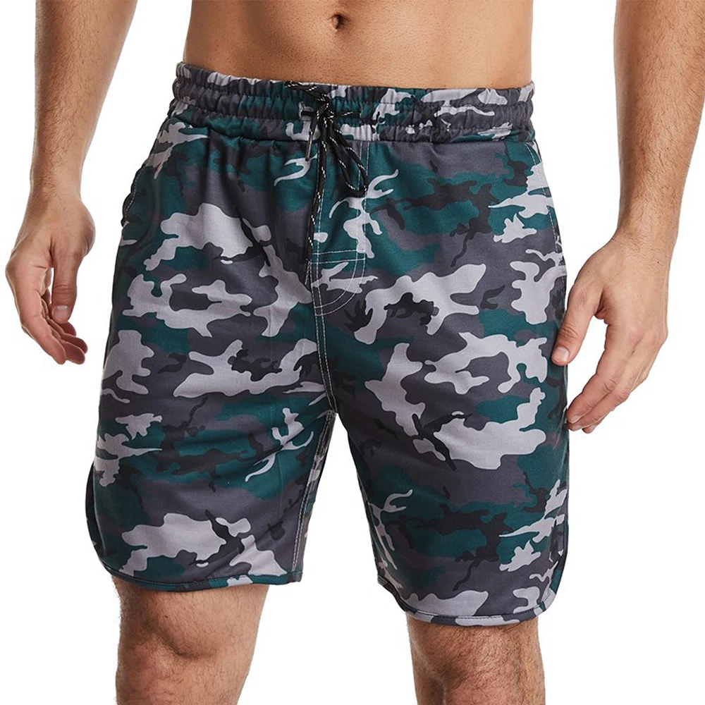 

Men Shorts Camouflage Summer Casual Shorts Quick Drying Elastic Waist Drawstring Gym Sports Board Shorts Men Clothing