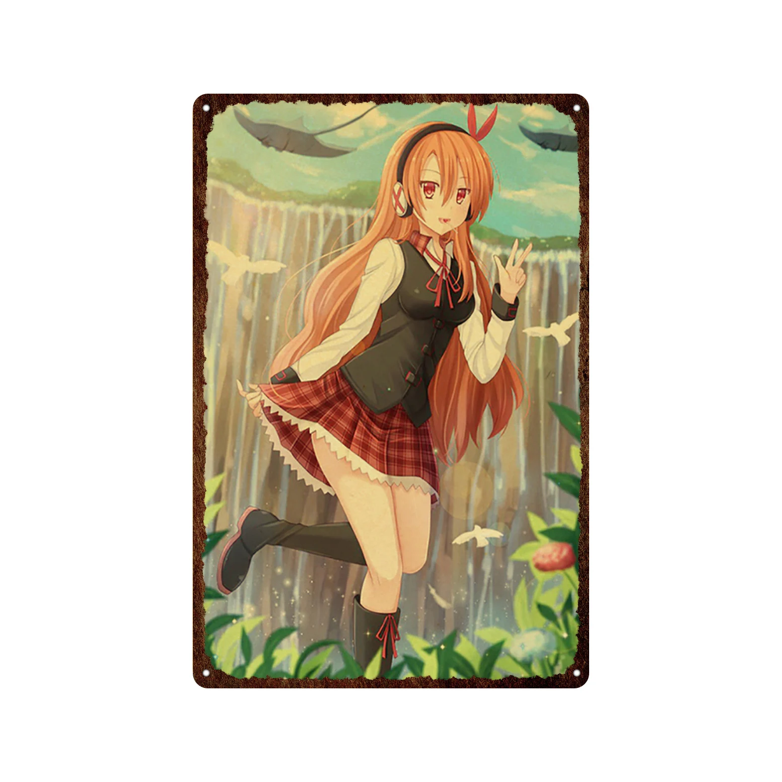 

Retro Japanese Animation Metal Plaque Tin Sign Vintage Akame Ga Kill Picture Tin Poster Wall Art Plate Club Room Decoration