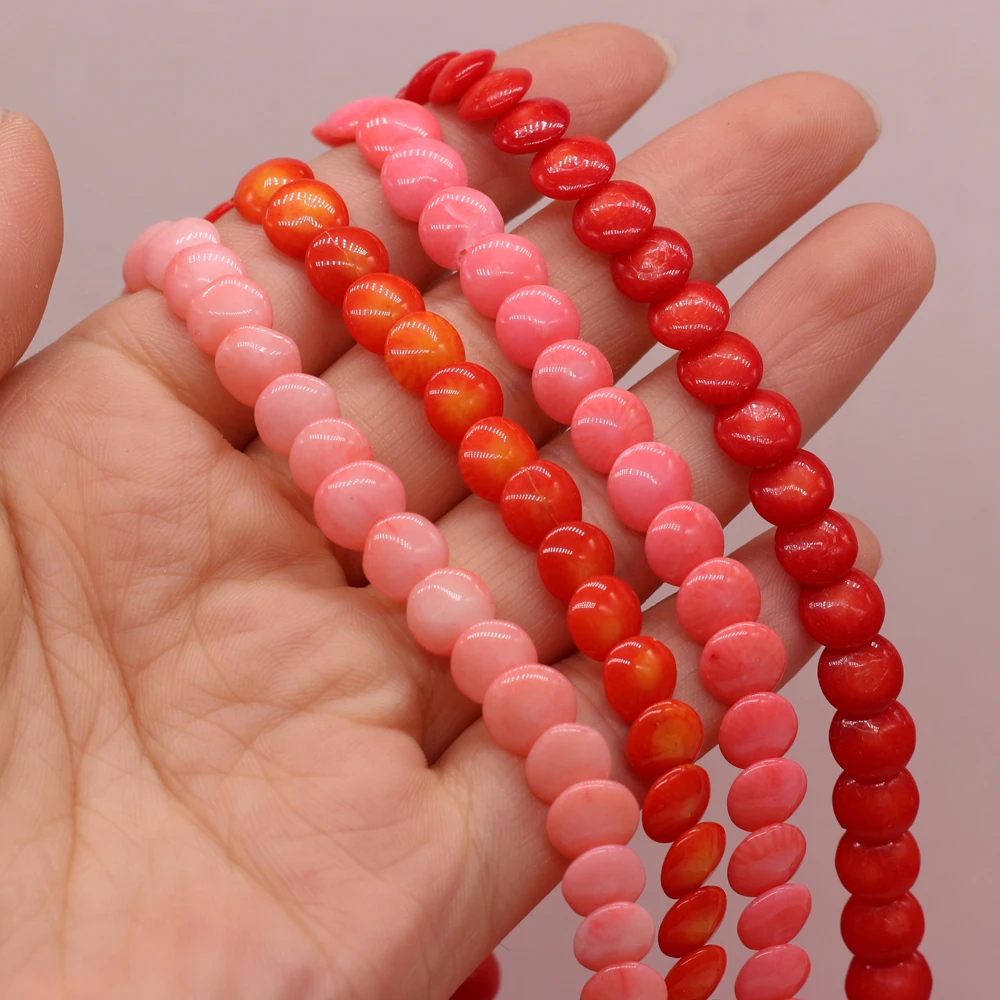 

Coral Beaded Straight Pore Button Shapes Beads 2x4mm for Making Jewelry Necklace Earrings Bracelet Accessories Gift