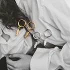Серьги-кольца с подвесками в виде листьев из серебра 925 пробы, простые винтажные женские золотые серьги, ювелирные изделия ручной работы