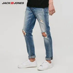 JackJones Для мужчин Уличная искусственно состаренные обтягивающие джинсы Рваные штаны с дырками Для мужчин Клянемся Стиль 219132603
