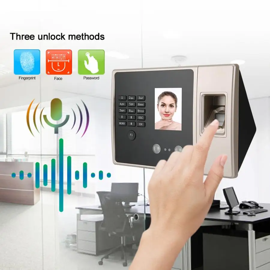 2.8inch TFT Face Recognition Fingerprint Password Attendance Machine Access Control 100-240V New