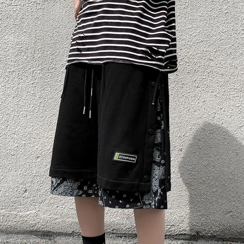 

Men's Printed Straight Shorts 2021 Fashion Woman Korean Streetwear Shorts Male Hip Hop Pants Clothing