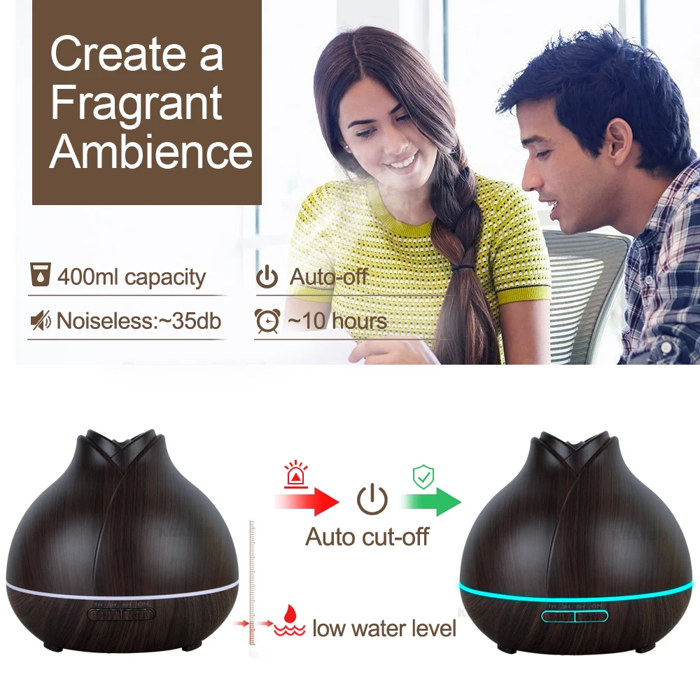 Увлажнитель воздуха ультразвуковой с отделкой под дерево 400 мл | Бытовая техника