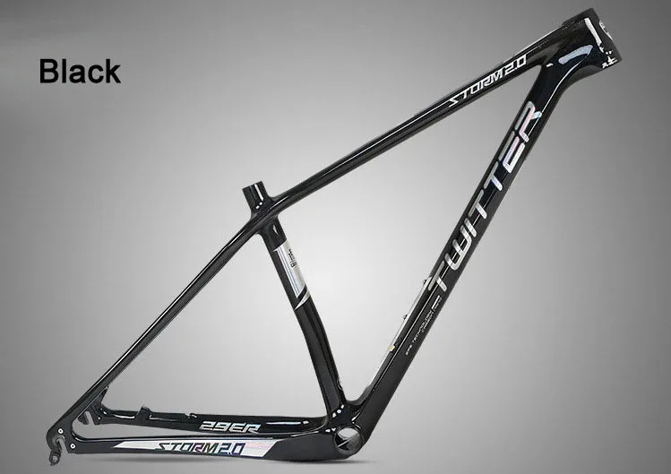 Твиттер Storm2.0 MTB карбоновая рама 27,5*1" 17" велосипедная 29*1" 17" 1" XC велосипедная Рама 42*52 коническая трубка BB92 EPS БЫСТРОРАЗЪЕМНАЯ - Цвет: 29 Black