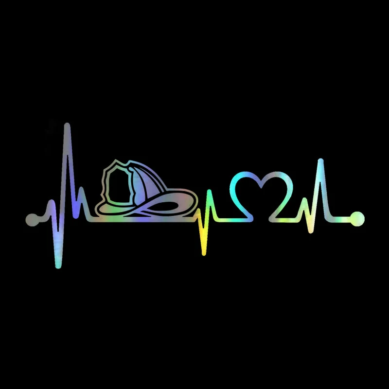 Индивидуальная наклейка на автомобиль шлем пожарного сердцебиения спасение