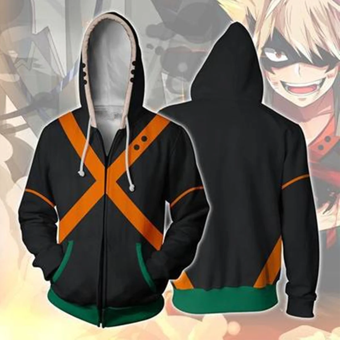 Мой герой Академии Bakugo костюм кацуки для косплея костюмы худи толстовки с