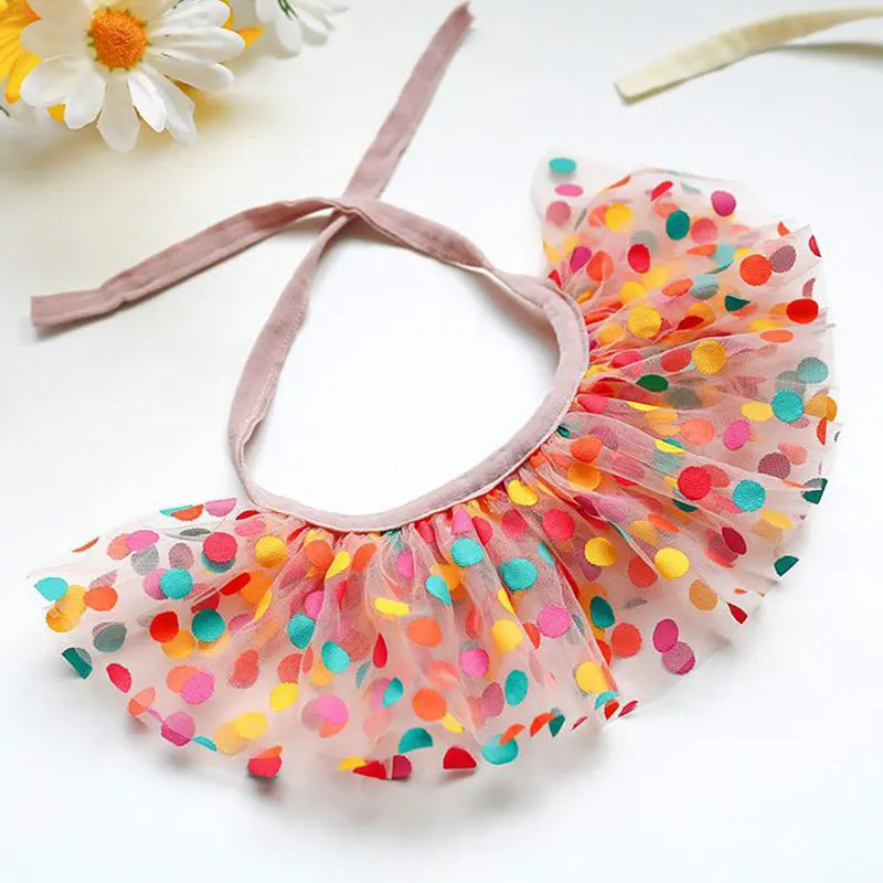 

Pet Cat Bib Saliva Towel Fashion Adjustable Cats Necklace Scarf Cute Style Puppy Collars Lace For Small Middle Dog Kitten