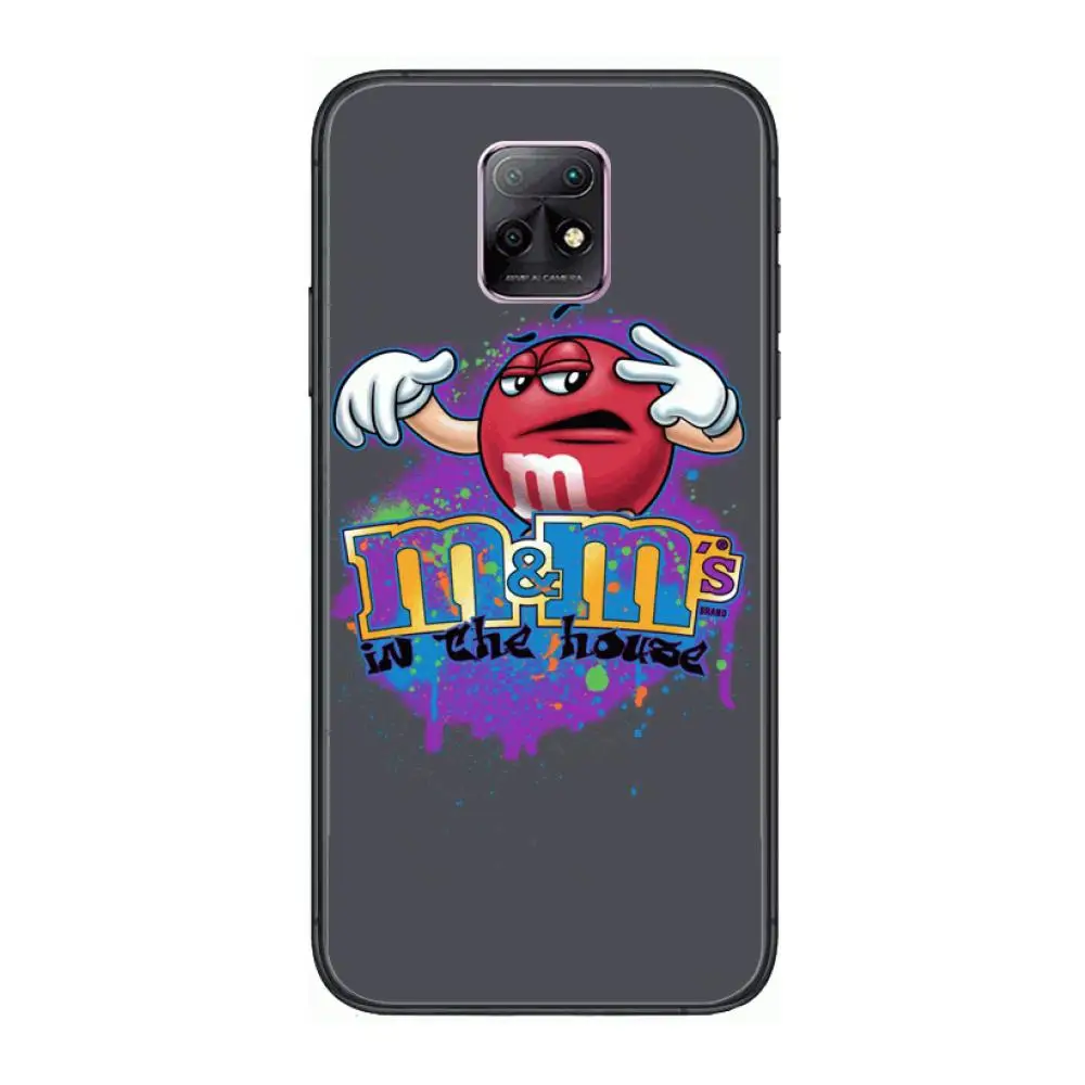 

Popular M&M Chocolate style Phone Case For XiaoMi Redmi 10X 9 8 7 6 5 A Pro S2 K20 T 5G Y1 Anime Black Cover Silicone Back Pret