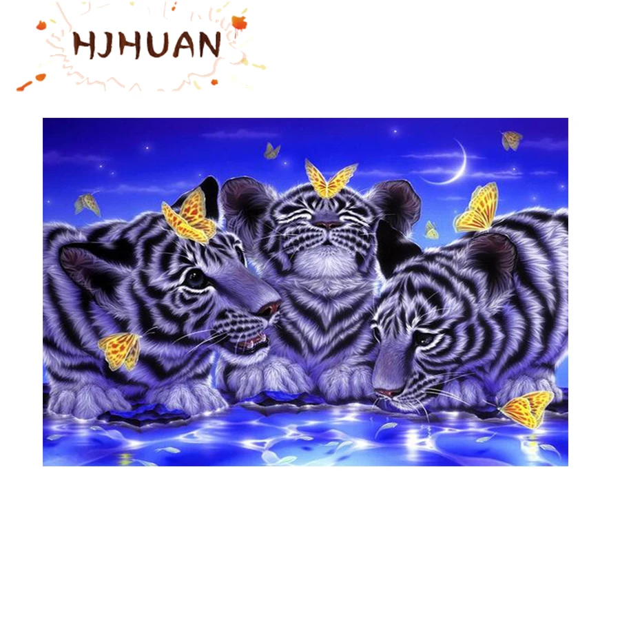 

DIY Diamond Painting Tiger butterfly Full Square/Round Drill 5D Diamond Embroidery Diamond Picture of Rhinestones Home Decor Gif