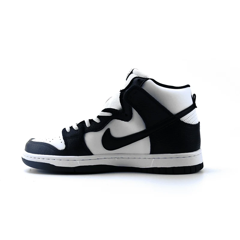NIKE SB ZOOM DUNK HI PRO обсидиан и белый унисекс обувь для скейтбординга высокие прогулочные беговые кроссовки на шнуровке