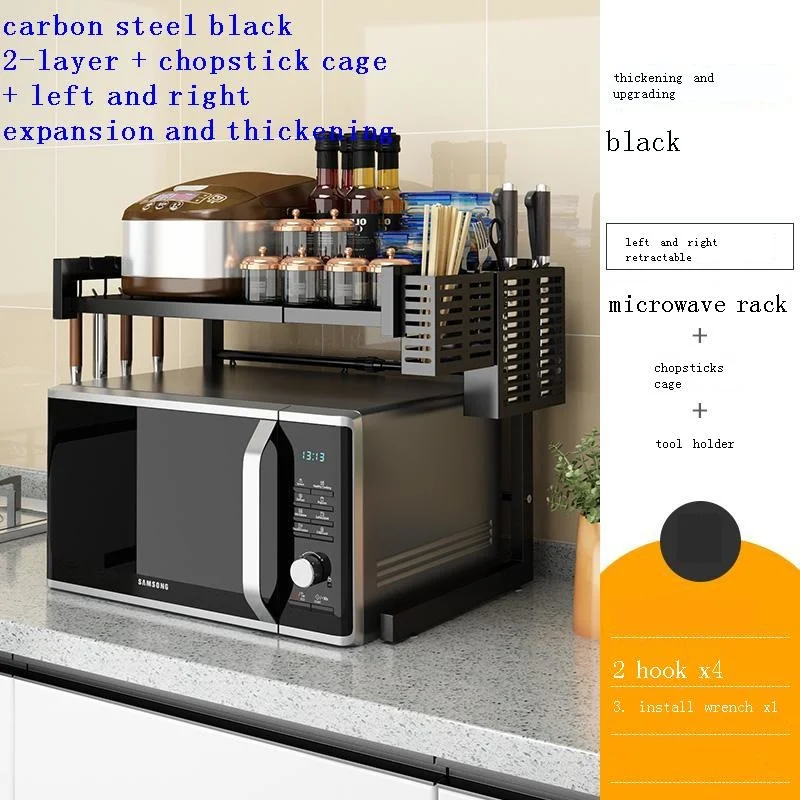 

Organizer Almacenaje Cosas De Adjustable Microwave Shelf Cocina Organizador Mutfak Cuisine Kitchen Storage Rack Holder