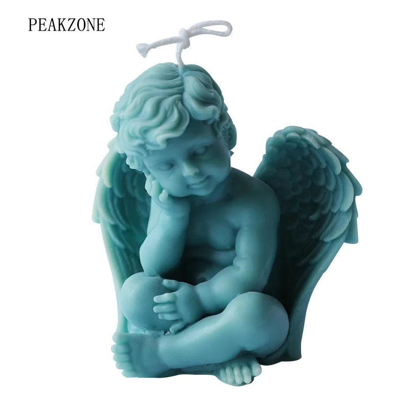

PEAKZONE European-Style Little Angel Candle Decoration 3D Angel Candle Silicone Mold Car Aromatherapy DIY Material