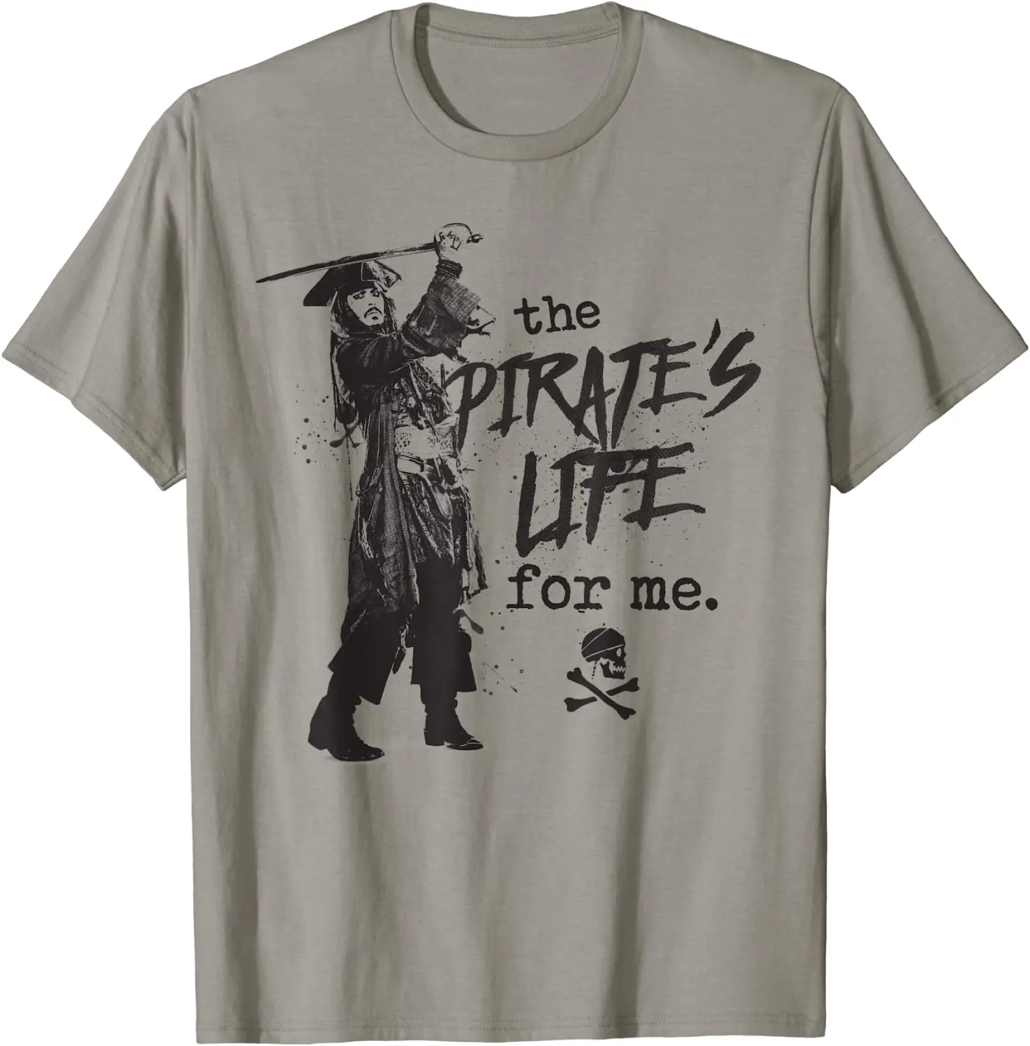 

2021 Summer Men's T-shirt Pirate Portrait with Knife Letter Pattern Printing Casual High Quality Cotton Simple Men's Clothing
