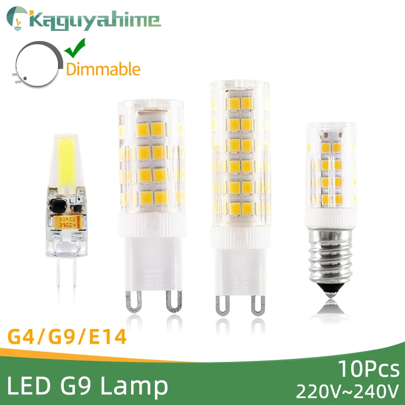 Kaguyahime 10pcs/lot 3 Colors Light  Ceramic Dimmable Led Lamp  LED G4 G9 E14 3W 5W 6W 7W 9W 10W G4 220V AC/DC 12V G9 LED Bulb