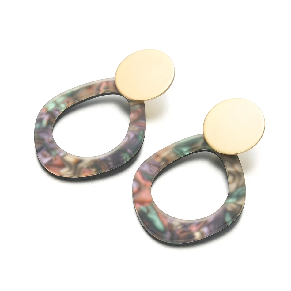 Match-Right Trendy Earrings for Women Statement/Acrylic/Geometric/Gold/Drop Earring Jewelry oorbellen brincos SP599 | Украшения и
