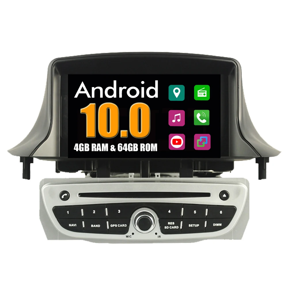 Автомобильный мультимедийный плеер RoverOne для Renault Megane III 3 Fluence Android 10 Восьмиядерный