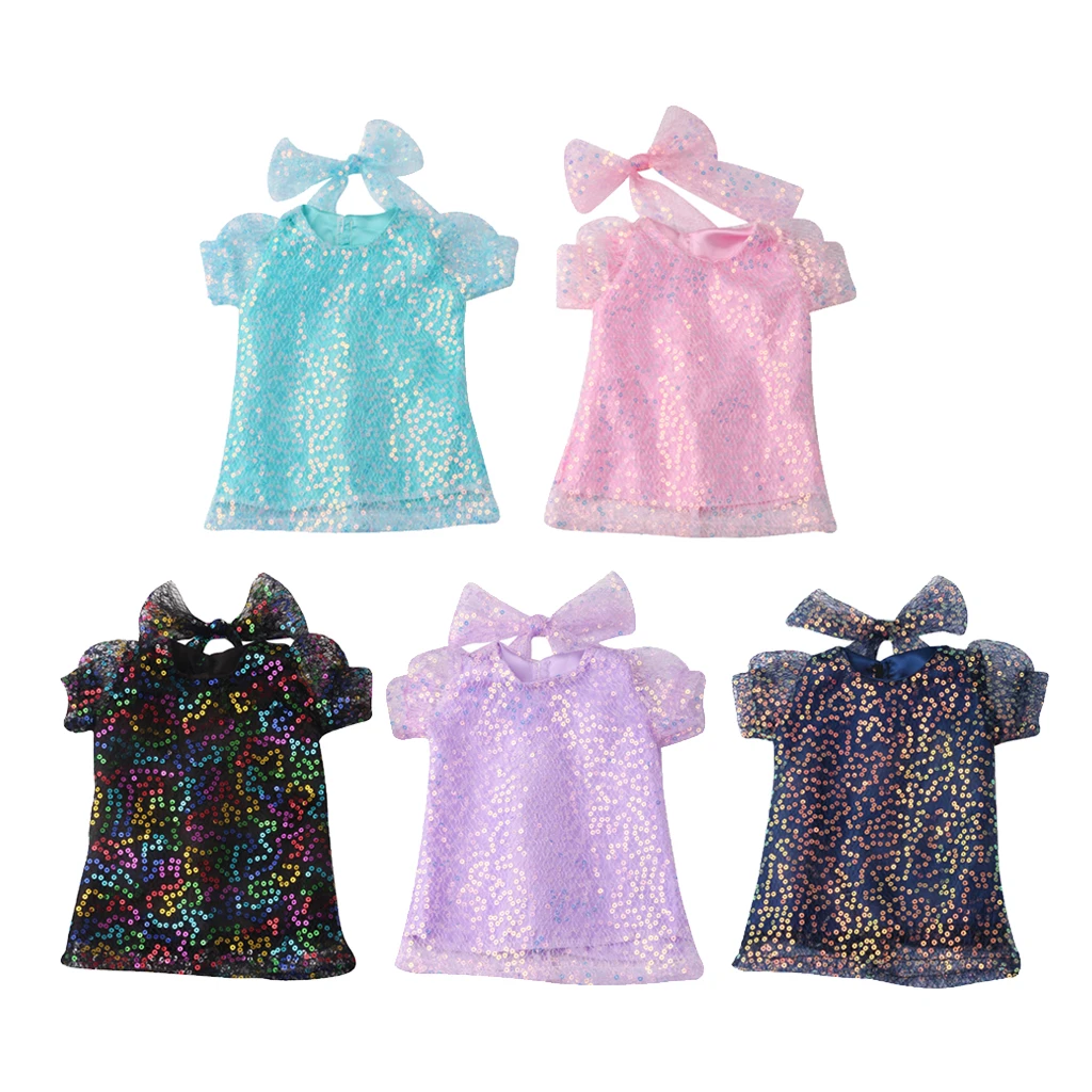 

Повседневное вечернее платье принцессы с коротким рукавом, наряды для кукол 18 дюймов