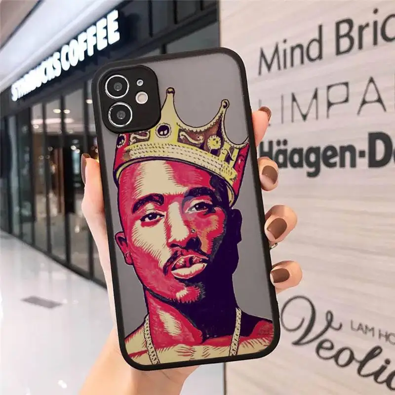 

star Rapper 2pac Phone Cases Matte Transparent for iPhone 7 8 11 12 s mini pro X XS XR MAX Plus cover funda