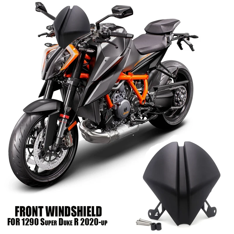 

Motorcycle Front Windshield Fairing Windscreen Deflector for KTM 1290 Super Duke R 2020 2021, Black