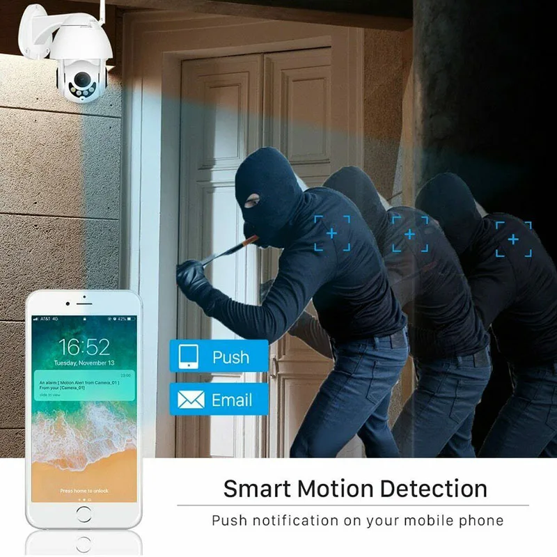 Камера Безопасности HD 1080P 7 LED мини WiFi купольная ip камера ночного видения