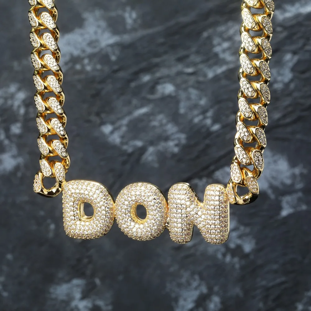 GUCY Custom Name Bubble кулон из букв& ожерелье Шарм мужские CZ хип хоп ювелирные изделия с золотым серебром теннисная цепочка для подарка