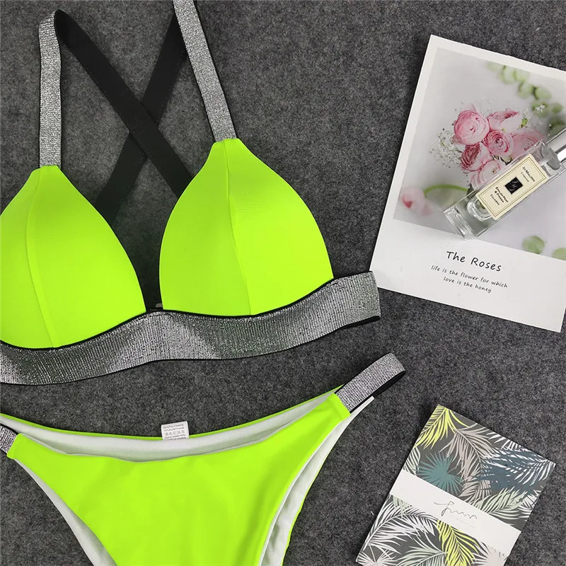 

Sexy Push Up Swimsuit Bikinis Set for Women Swimwear Halter Padded Bra Low Waist Thong Female Beachwear Bathing Suit Hot Sale