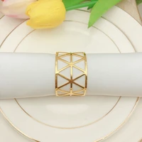 6pcslot hollow metal napkin ring western restaurant napkin button wedding party mouth cloth table decoration