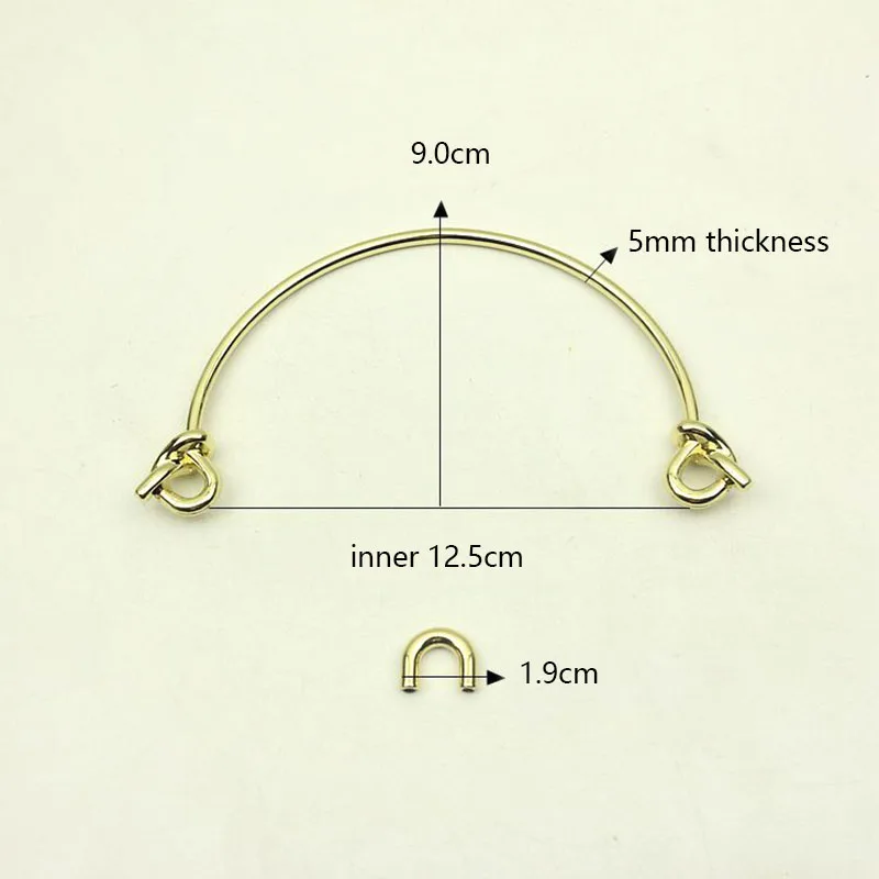 10Pcs 12.5CM Bag Metal Clasp Handle Strap for Women Purse Clasps Buckle Leather Replace DIY Bags Accessories