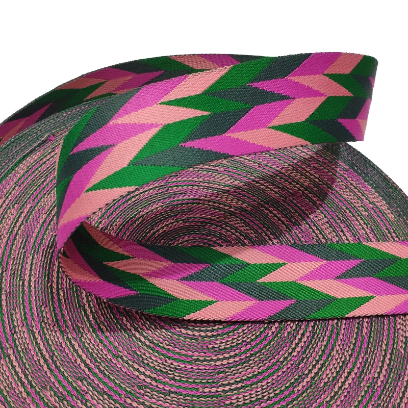 

Fashion Design High Quality 50MM Jacquard Webbing Strap 2 Inch Polyester Belt Leaf Pattern