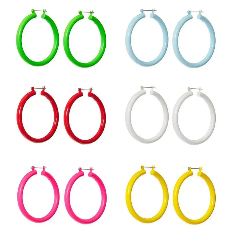 Женские Ювелирные украшения для ушей новые большие круглые акриловые серьги