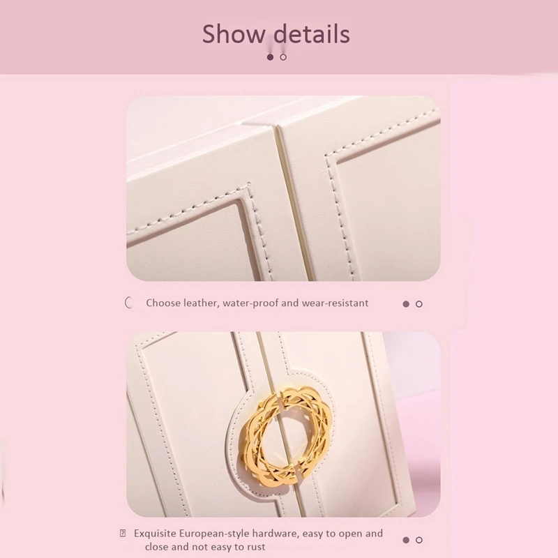 

Newest Multilayer Jewelry Box Drawer Large Capacity Earrings Necklace Container Jewelry Rack Double Door Storage Box