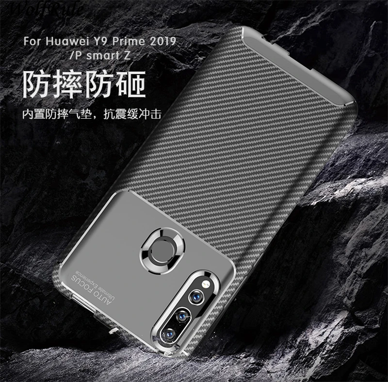 for huawei y9 prime 2019 case cover shockproof bumper carbon fiber case for huawei y9 prime 2019 cover huawei y9 prime2019 6 59 free global shipping