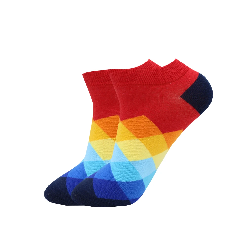 Цветные полосатые хлопковые мужские носки модные в горошек клетку пиво животные