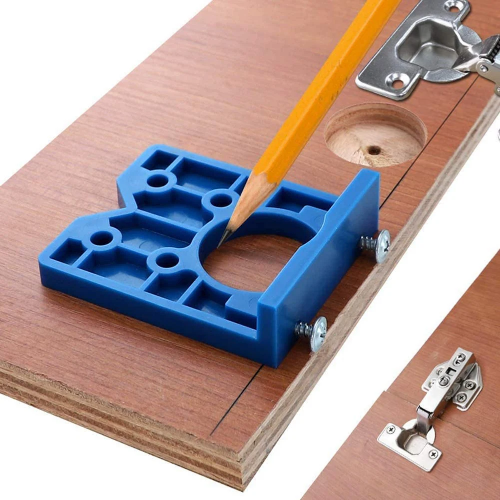 

35mm Hinge Drilling Jig Concealed Hinge Hole Drilling Guide Locator Drill Bit Set Woodworking Hole Opener Door Cabinet Accessor