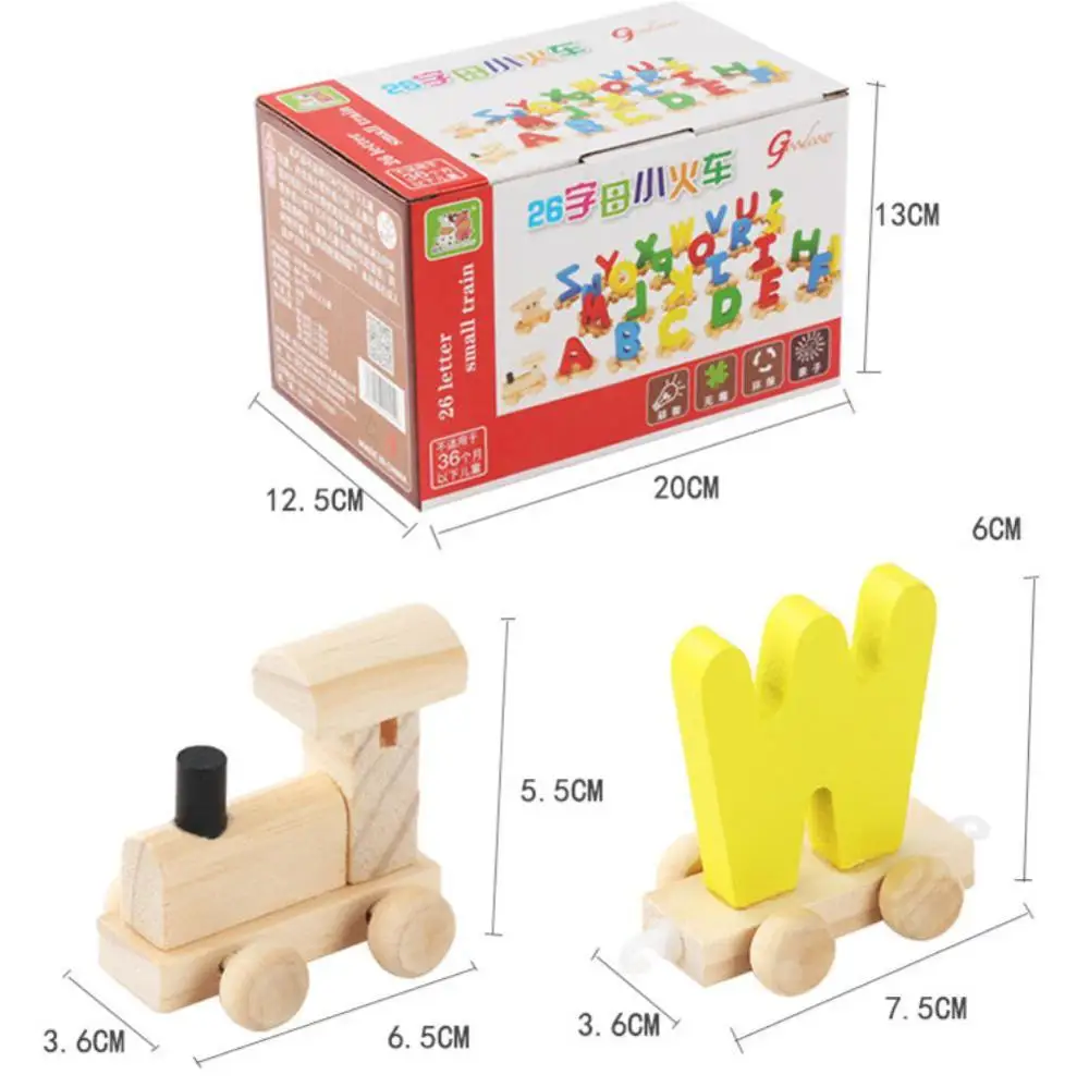 Детская деревянная игрушка паровоз с английскими буквами обучающая сборная