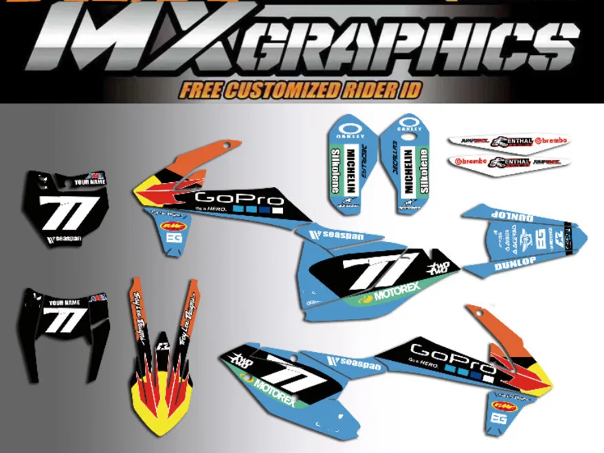 6 видов стилей Мотокросс команда графика фоны наклейки для KTM SX EXC EXCF XCW 2017 2018 2019 SXF XC