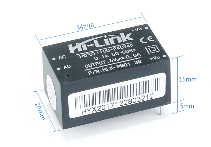 HLK-PM01 AC-DC 220V 5V понижающий Питание модуль интеллигентая (ый) бытовой выключатель |