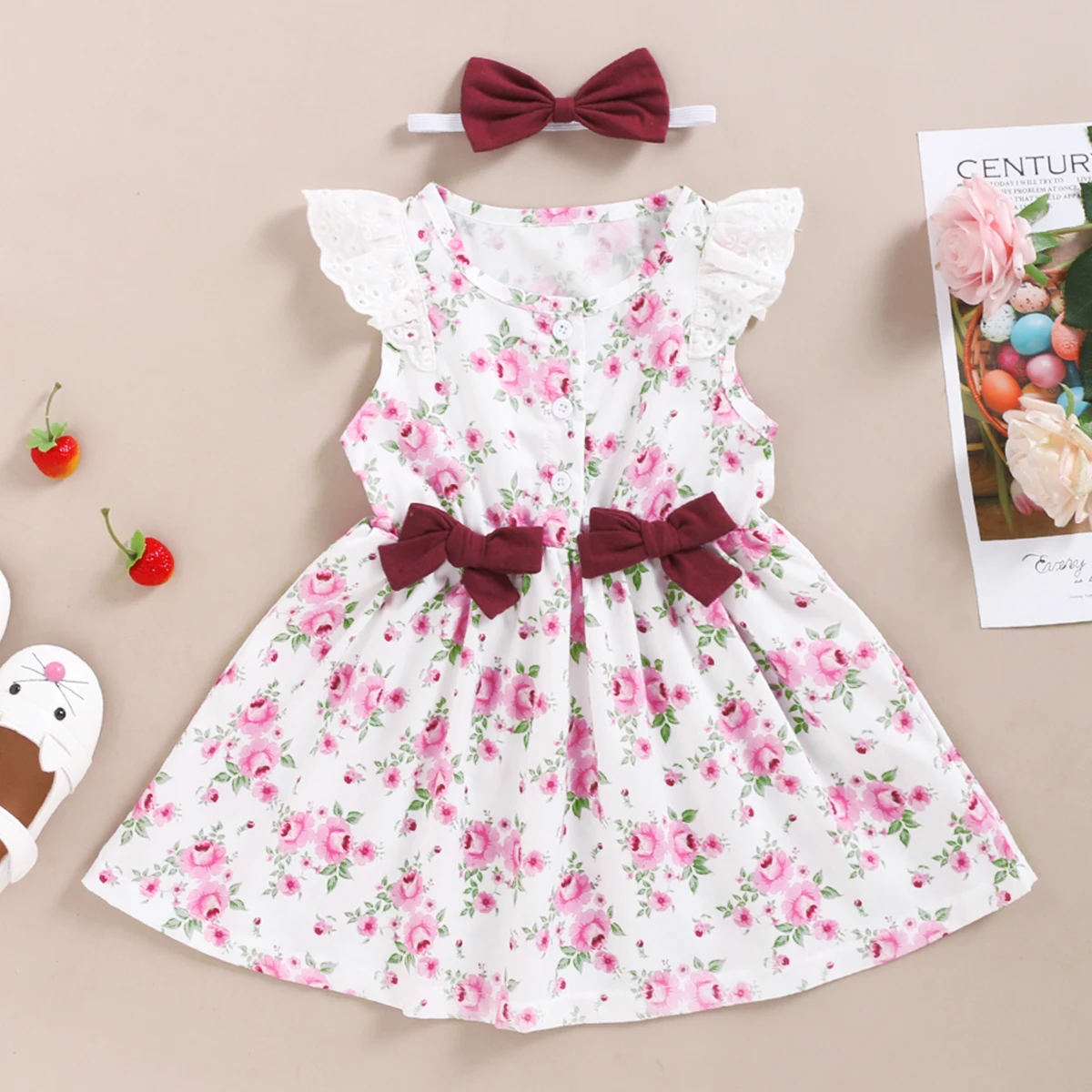 Летнее платье для маленьких девочек 1-5 лет хлопковое кружевное без рукавов с