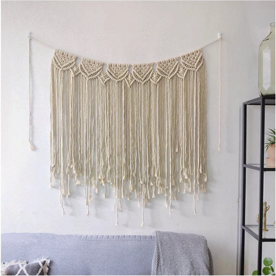 4 Ручной работы DIY хлопковый гобелен богемный Свадебная церемония занавес макраме настенный фон вечерние украшения дома - Цвет: 4