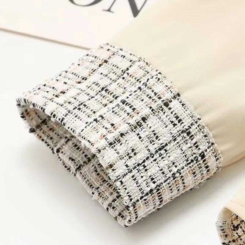 

Plaid Patchwork Long Sleeve Shirts Women 2021 Autumn Chiffon Camisas Loose Blouses Plus Size Blusas Elegantes XL-4XL