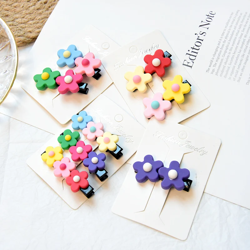 2019 Girls Cute Candy Flower Ornament Hairpins Colors Matte Headbands Children Barrettes Hair Clips Kids Lovely Accessories |