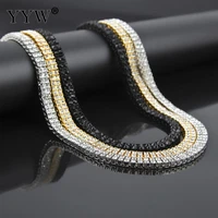 8mm stainless steel necklace for men zinc alloy women curb cuban chain link chokers rapper hip hop metal rhinestone necklace