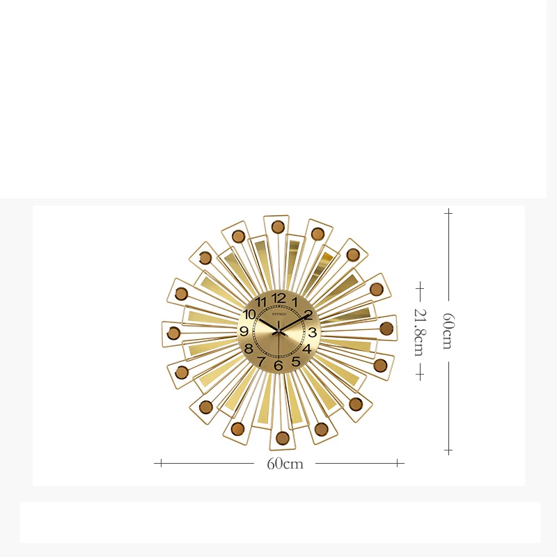 Nordic роскошное кованое железо настенные часы украшения гостиной дома кварцевые