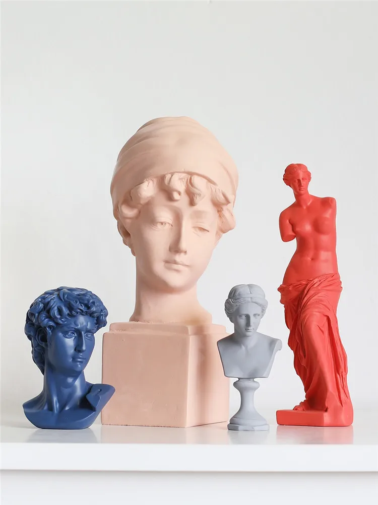 Миниатюрные фигурки голова Давида из смолы INS гипсовая Статуя Греческой