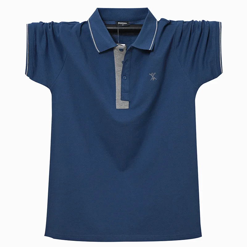 

Men's Short Sleeve Polo Shirt summer brand clothes Cotton Polo shirts Men Large size 6XL Splicing Casual fashion Men tops